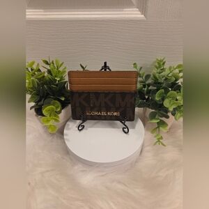 Michael Kors Brown and Tan Card Holder